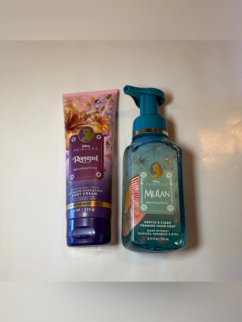 Bath & Body Works x Disney: Rapunzel body cream & Mulan hand soap